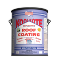 Bright white roof coating bucket with reflective roof coating label and side handle