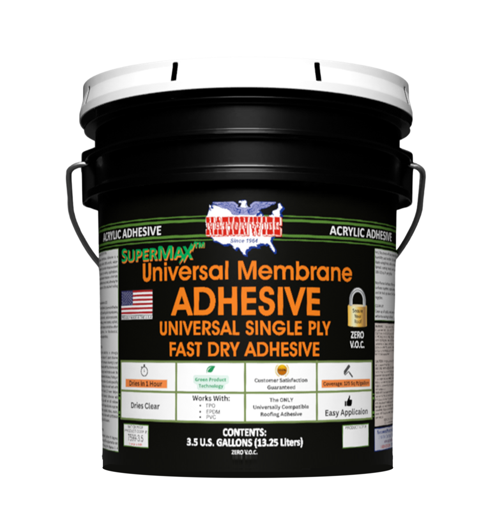 SUPERMAX adhesive bucket with handle and large Universal Membrane label, 3.5 gallon